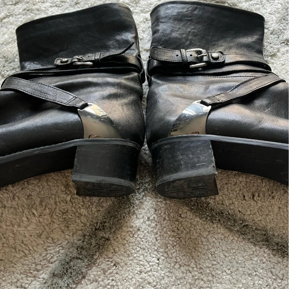 Stuart Weitzman boots Ranch Dressing Moto Ankle combat Boots black leather 7 - Picture 5 of 12